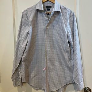 Calvin Klein Men’s Dress Shirt - Gray Plaid- 16, 34/35